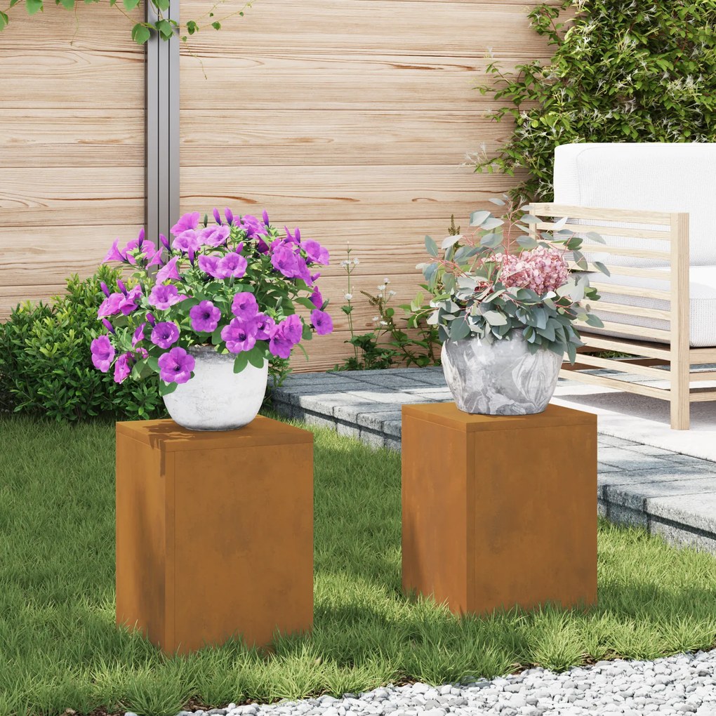 vidaXL Φυτοστέγες Pillar 2 τεμάχια 24x24x35 εκ. Ανθεκτικό ατσάλι