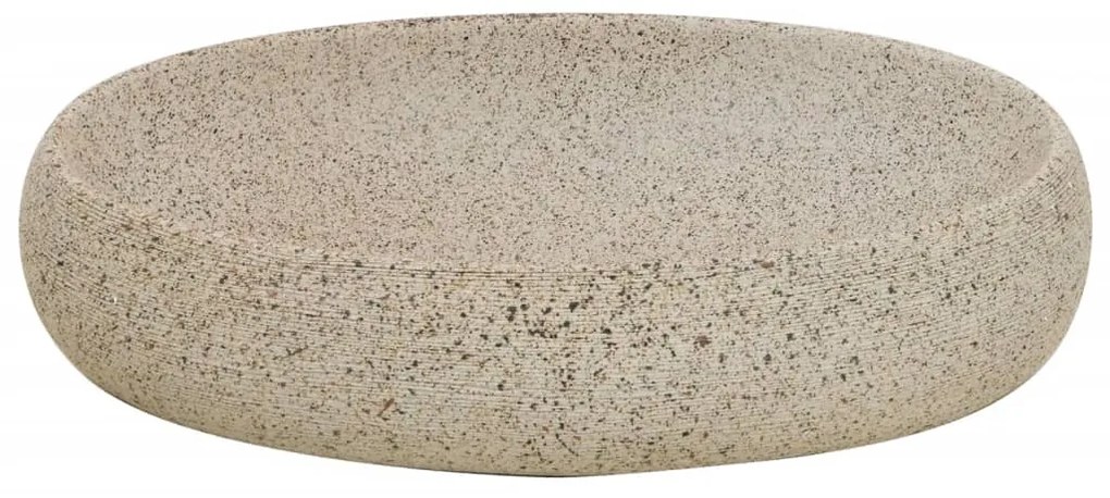 vidaXL Νιπτήρας Οβάλ Χρώμα Άμμου 59 x 40 x 15 εκ. Κεραμικός