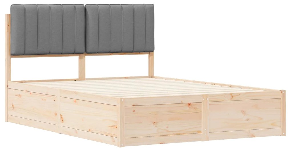 vidaXL Σκελετός Κρεβατιού με Επενδεδυμένο Κεφαλάρι Ανοιχτό γκρι