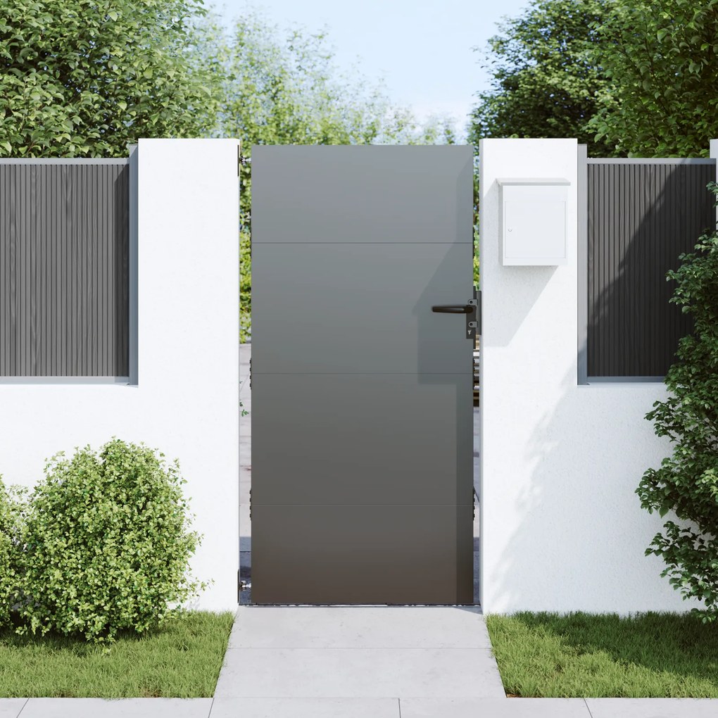 vidaXL Πύλη Κήπου Μαύρο 105 x 175 cm Ατσάλι με Επικάλυψη Πούδρας