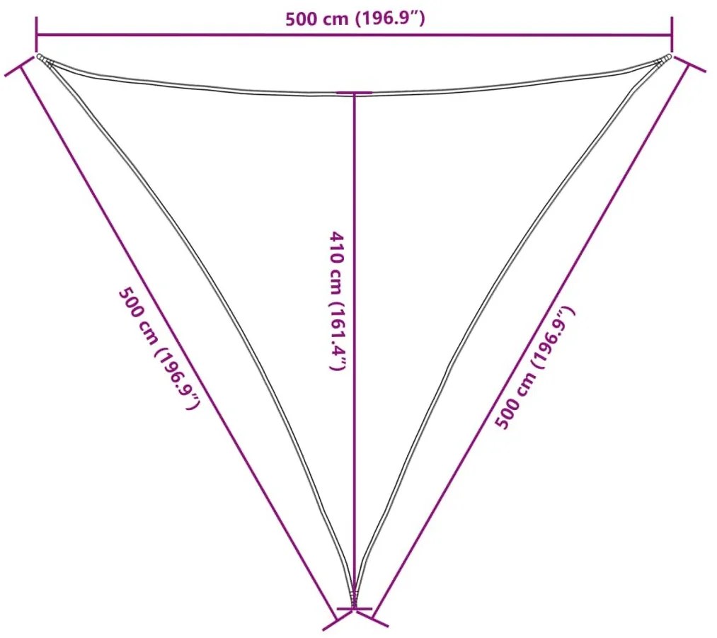 Πανί Σκίασης Τρίγωνο Μπεζ 5 x 5 x 5 μ. από Ύφασμα Oxford  - Μπεζ