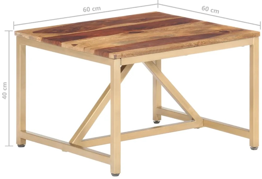 vidaXL Τραπεζάκι Βοηθητικό 60 x 60 x 40 εκ. από Μασίφ Ξύλο
