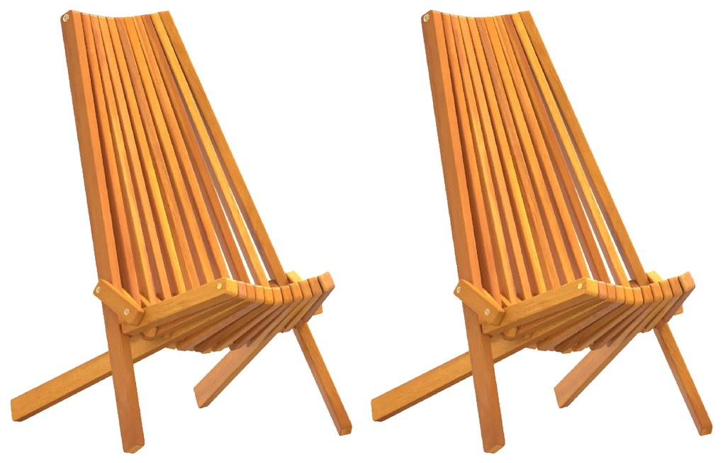 vidaXL Φορητές καρέκλες κήπου 2 pcs Καφέ 56 x 69 x 84 μ
