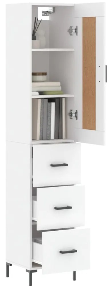 vidaXL Ντουλάπι Λευκό 34,5 x 34 x 180 εκ. από Επεξεργασμένο Ξύλο