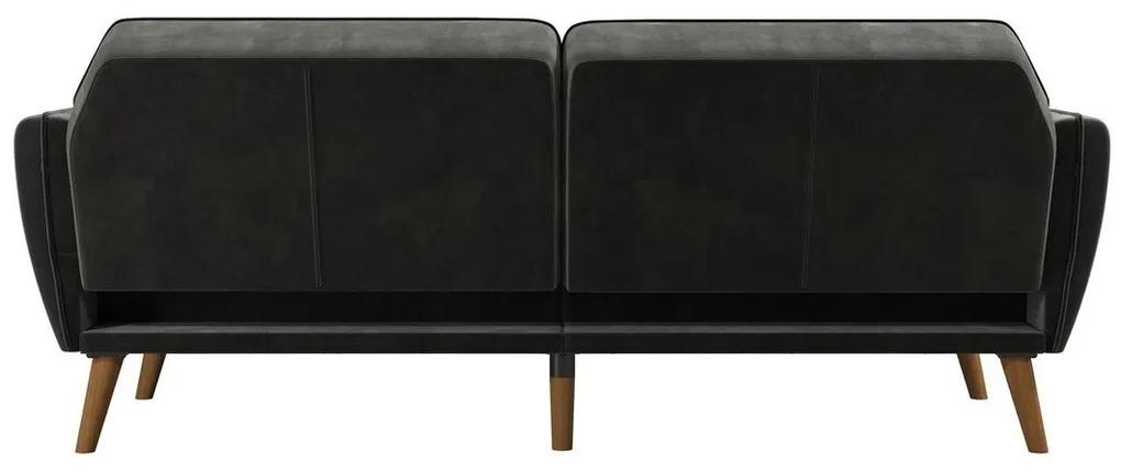 Καναπές κρεβάτι Novogratz 106, Αριθμός θέσεων: 3, Γκρι, 83x211x85cm, 47 kg, Πόδια: Ξύλο | Epipla1.gr