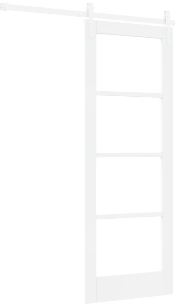 vidaXL Συρόμενη Πόρτα με Σετ Υλικών Λευκή 73.5x198.5 εκ. Μασίφ Ξύλο Πεύκου
