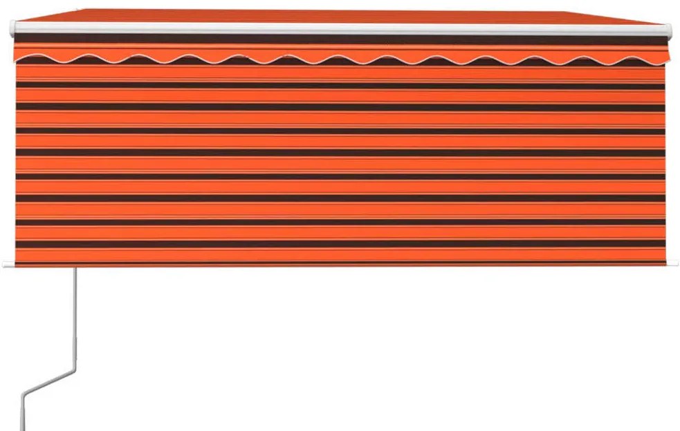 vidaXL Τέντα Συρόμενη Αυτόματη με Σκίαστρο Πορτοκαλί/Καφέ 3,5 x 2,5 μ.