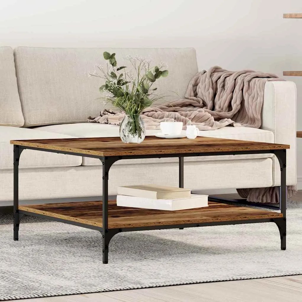vidaXL Τραπεζάκι σαλονιού Παλαιό ξύλο 80 x 80 x 40 cm