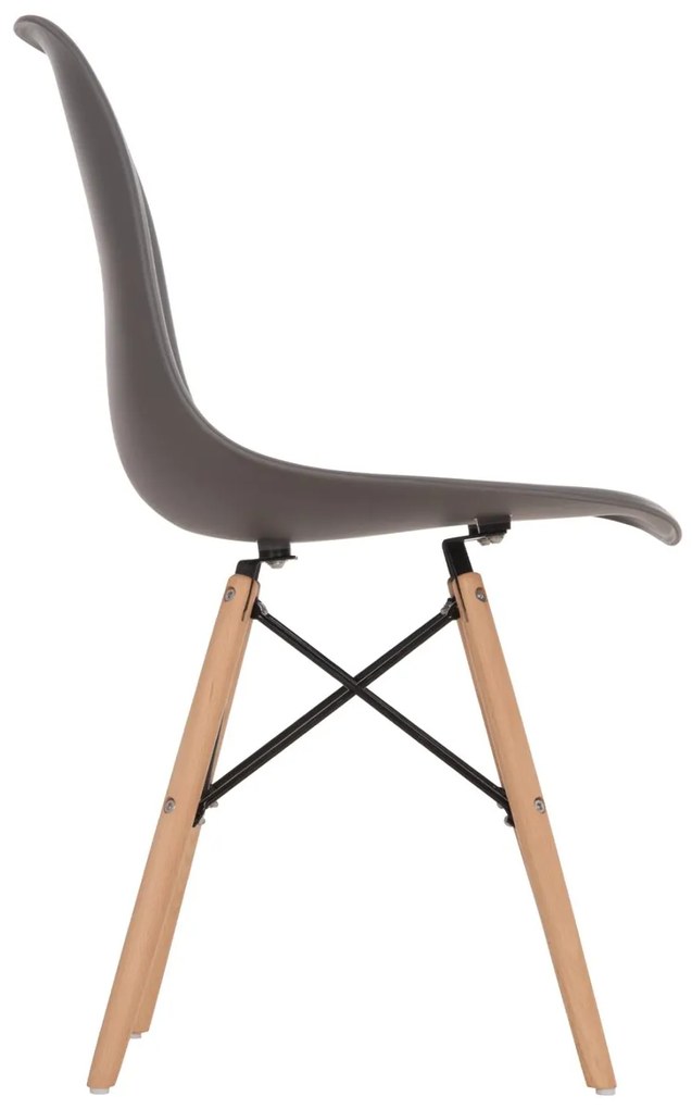 Καρέκλα C8460.10 με Ξύλινα πόδια και Twist PP Γκρί 46x50x82εκ. 4αδα 46x50x82 εκ.