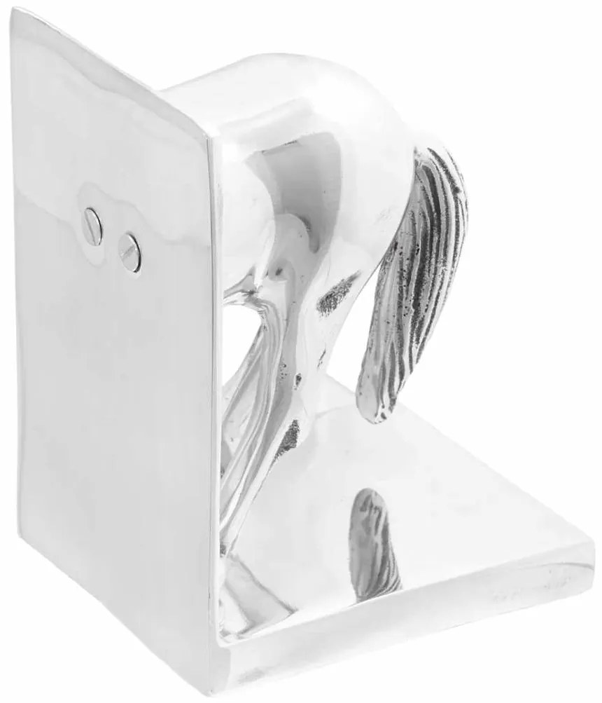 vidaXL Βιβλιοστάτες 2 pcs Ασημί 11 x 14 x 25 εκ. Αλουμίνιο