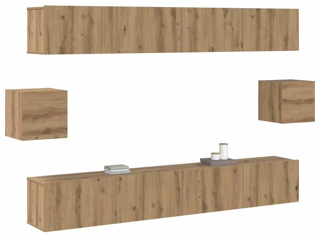 vidaXL Σετ επίπλου τηλεόρασης 6 pcs Παλιό Τεχνίτη 100 x 30 x 30 cm