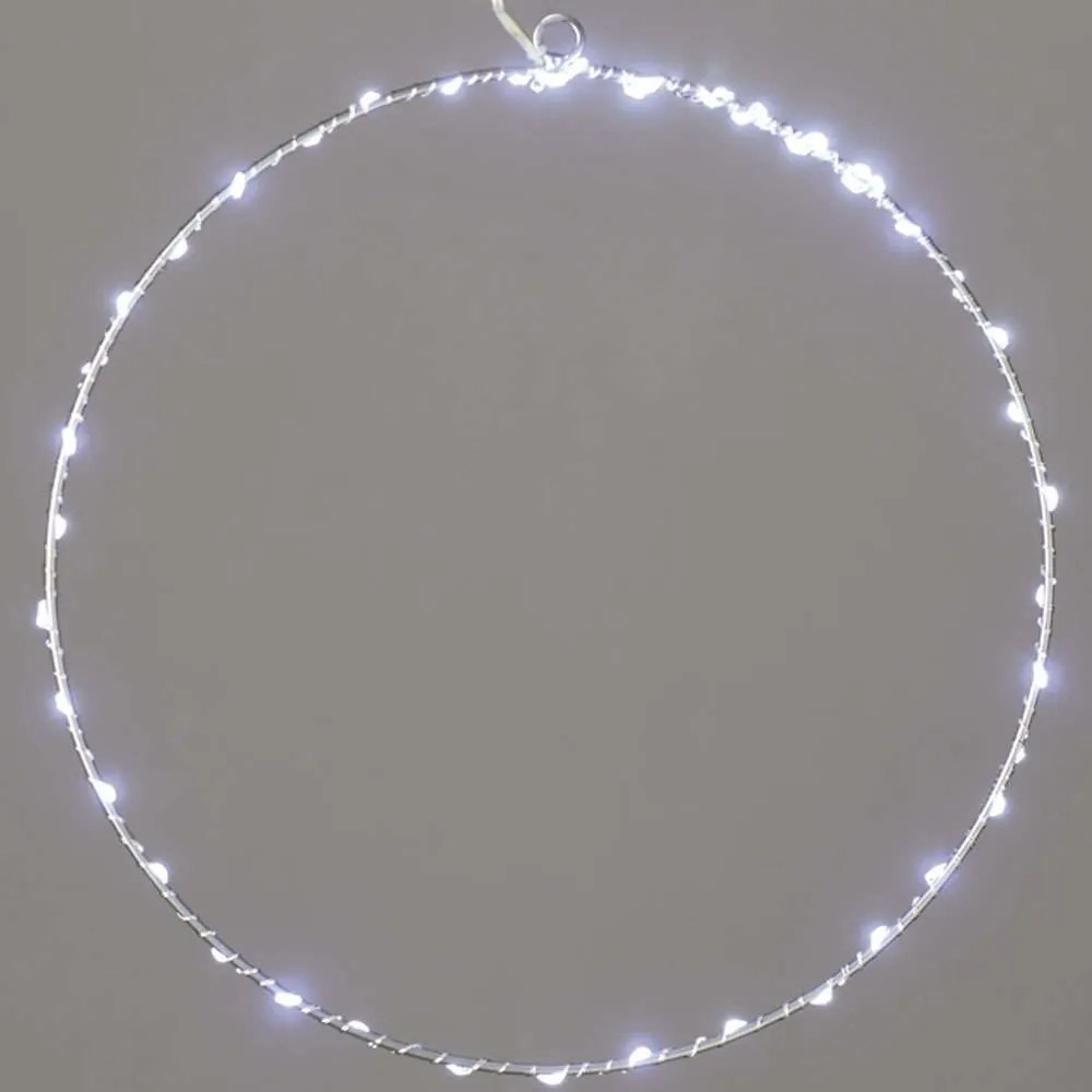 Χριστουγεννιάτικη Μπάλα Silver Round Με Φως Led X066524227 Φ50cm Clear-Silver Aca