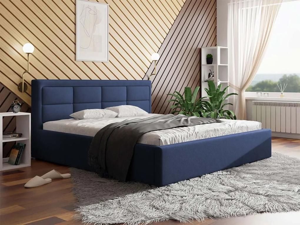 Κρεβάτι Pomona 103, Διπλό, Μπλε, 180x200, Ταπισερί, Τάβλες για Κρεβάτι, 200x223x93cm, 137 kg | Epipla1.gr