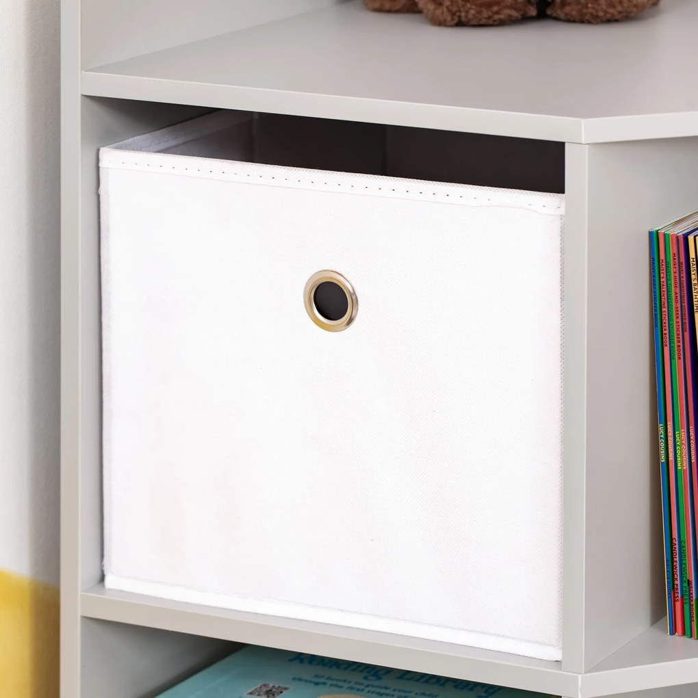 HOMCOM Ράφι αποθήκευσης για παιδιά, 3 συρτάρια από μη υφαντό ύφασμα, MDF, ασφαλές από ανατροπή, Γκρι