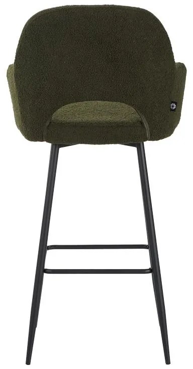 Σκαμπό μπαρ Renish ύφασμα μπουκλέ λαδί και μαύρα μεταλλικά πόδια 51x57x114 εκ. 2αδα 51x57x114 εκ.