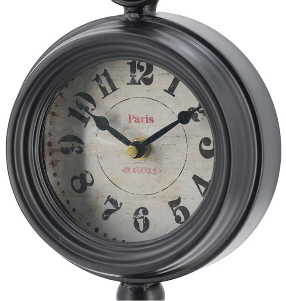 Artekko Clock Ρολόι Επιτραπέζιο Μεταλλικό Μαύρο (15.5x10.9x37.1)cm - art-48180 - 48180