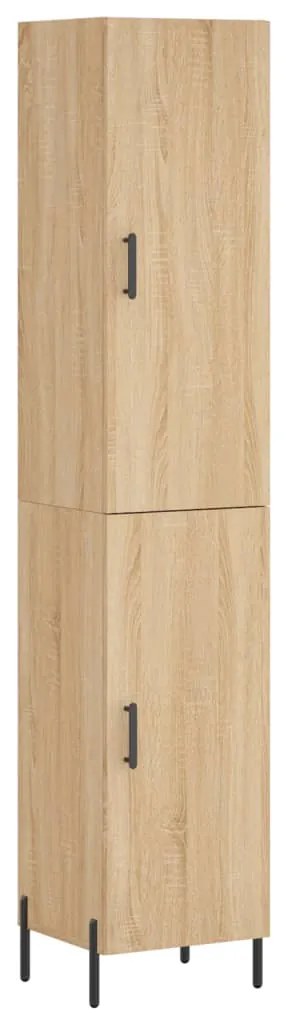 vidaXL Μπουφές Sonoma δρυς 34,5 x 34 x 180 εκ. από Επεξεργασμένο Ξύλο