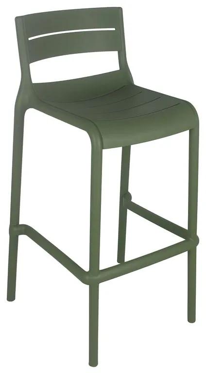 SERENA Σκαμπό Bar PP - UV Πράσινο, Στοιβαζόμενο Ύψος Καθίσματος 65cm  50x50x65/90cm [-Πράσινο-] [-PP - PC - ABS-] Ε3805,3