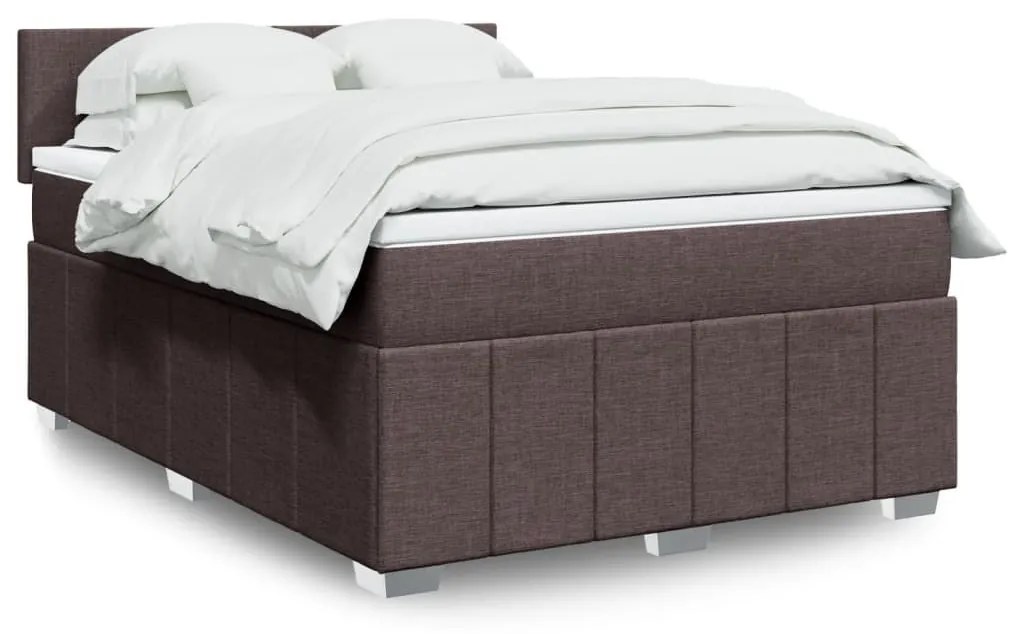 ΚΡΕΒΑΤΙ BOXSPRING ΜΕ ΣΤΡΩΜΑ ΣΚΟΥΡΟ ΚΑΦΕ 140X190 ΕΚ. ΥΦΑΣΜΑΤΙΝΟ 3287059