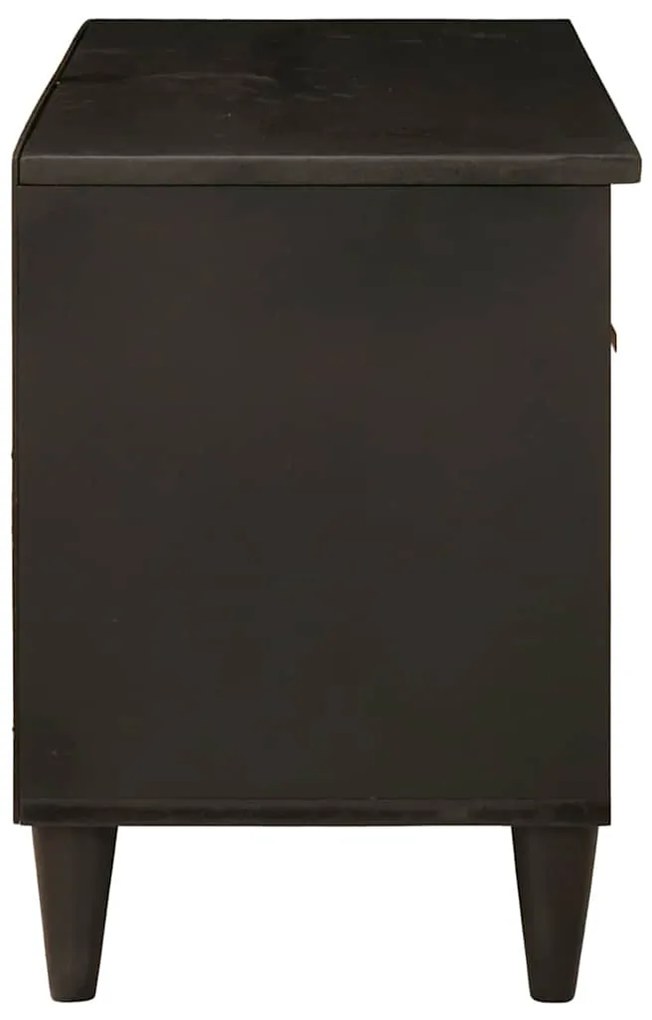 vidaXL Ντουλάπι TV Μαύρο και Χρυσό 80 x 33 x 46 εκ Μασίφ ξύλο μάνγκο