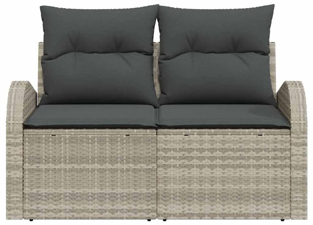 vidaXL Καναπές Κήπου Ανοιχτό γκρι 124 x 62 x 69cm συνθετικό ρατάν