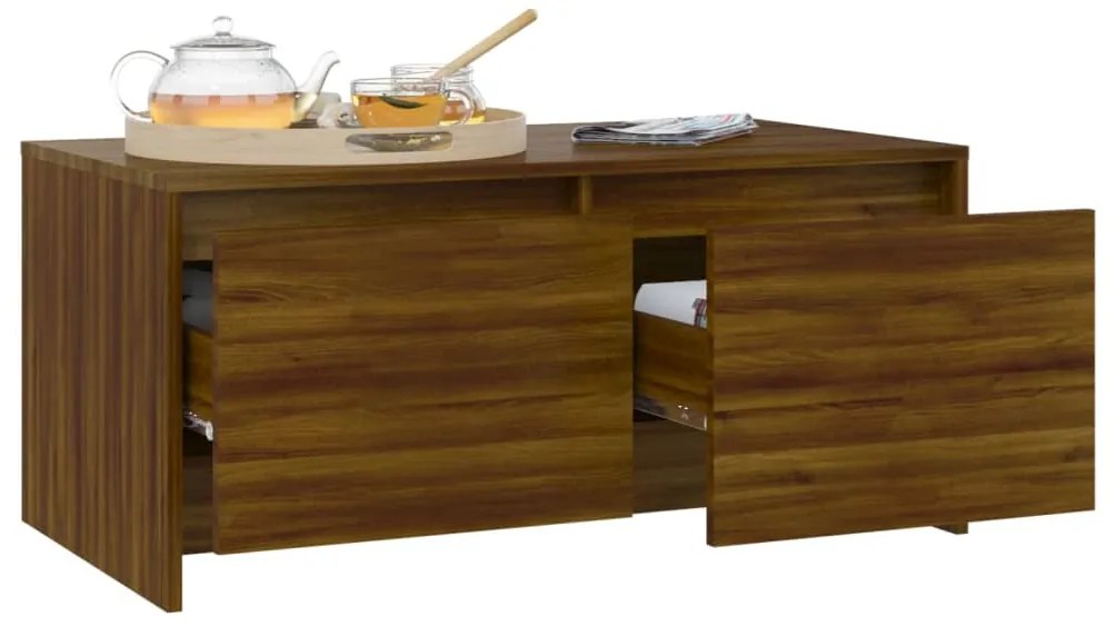 vidaXL Τραπεζάκι Σαλονιού Καφέ Δρυς 90x50x41,5 εκ. Επεξεργασμένο Ξύλο