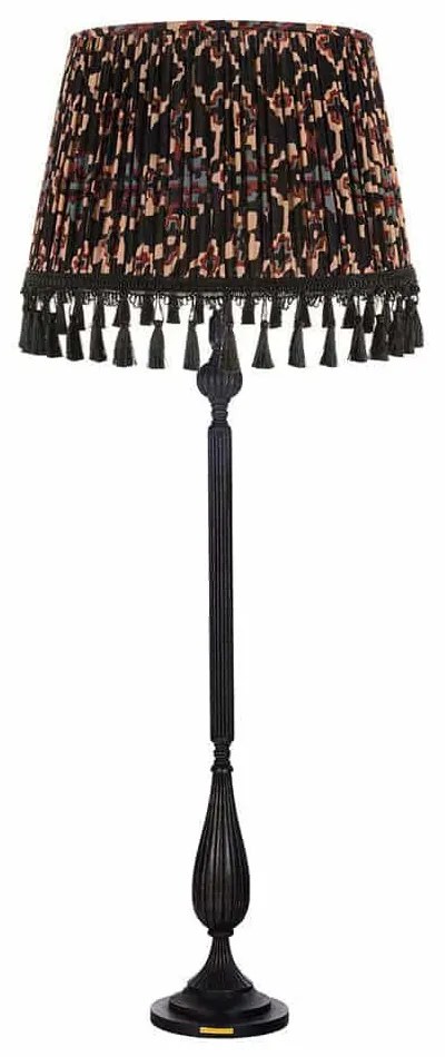 Φωτιστικό Δαπέδου Zold Dark-Artisan Black-Multi MindTheGap Wood, Fabric
