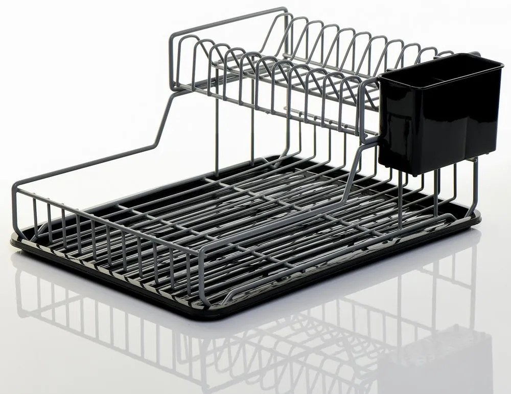 Πιατοθήκη Με Δίσκο Μεταλλική Ανθρακί 44x32x21,5εκ. DMZ38032AN