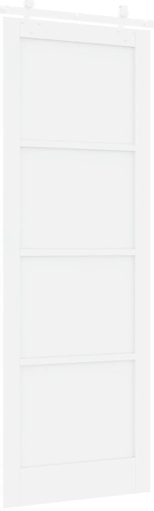 vidaXL Συρόμενη Πόρτα με Σετ Υλικών Λευκή 83x232 εκ. Συμπαγές Ξύλο Πεύκου