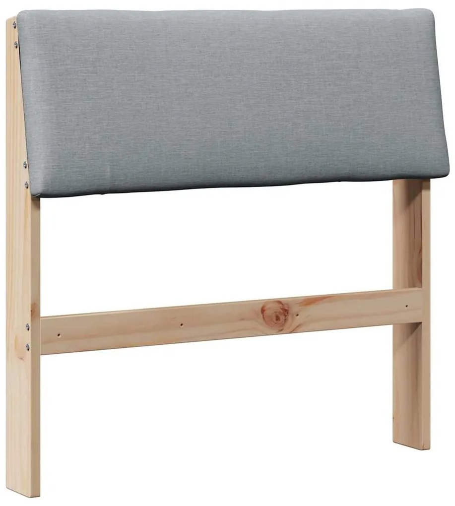 vidaXL Ταπετσαρισμένο κεφαλάρι Ανοιχτό γκρι 75 cm Στερεά ξυλεία πεύκου