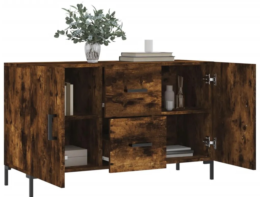 vidaXL Μπουφές Καπνιστή Δρυς 100 x 36 x 60 εκ. Επεξεργασμένο Ξύλο