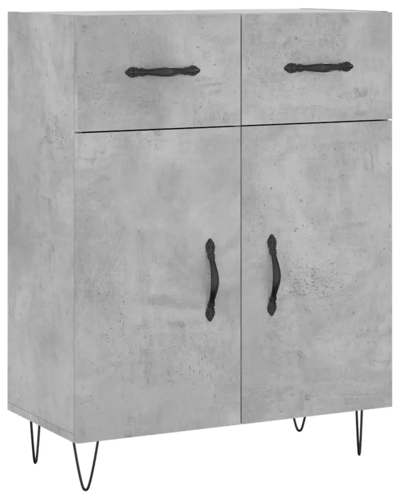 vidaXL Ντουλάπι Γκρι Σκυροδέματος 69,5x34x180 εκ. Επεξεργασμένο Ξύλο