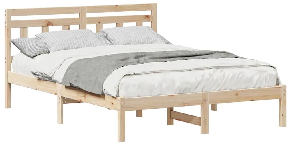 vidaXL Σκελετός Κρεβατιού Καφέ 120 x 200 cm Στερεά ξυλεία πεύκου