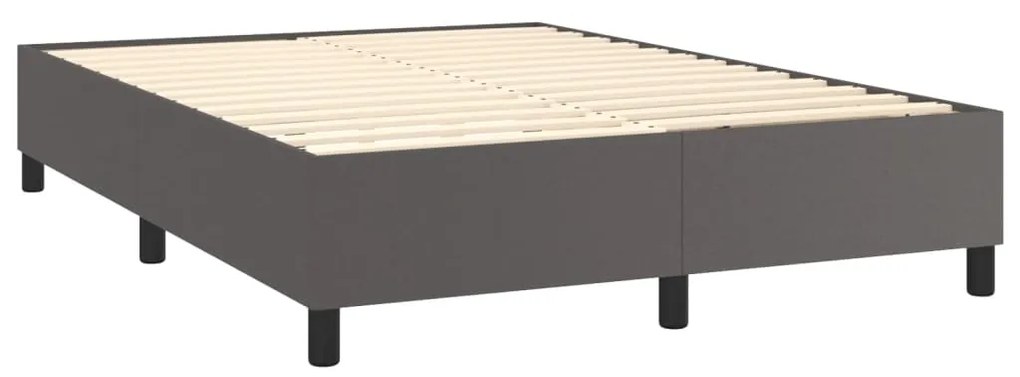 vidaXL Πλαίσιο Κρεβατιού Γκρι 140x200 εκ. από Συνθετικό Δέρμα