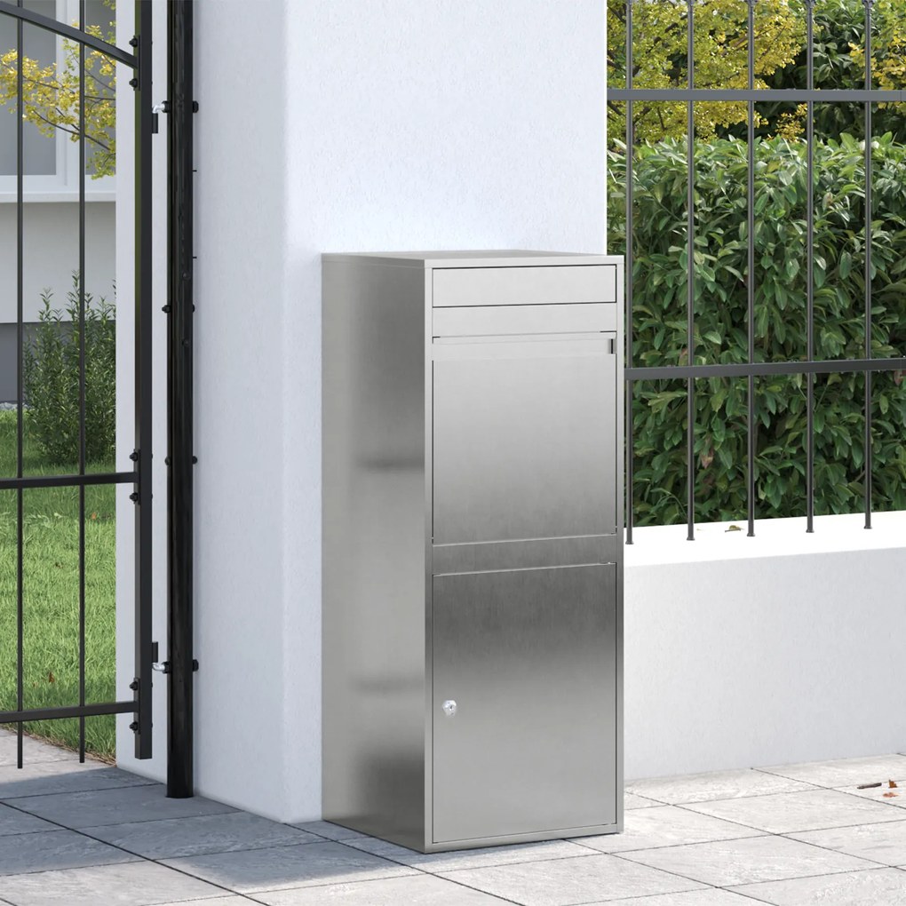 vidaXL Θυρίδα Πακέτων Μαύρο 41 x 38 x 103 εκ Ανοξείδωτο ατσάλι