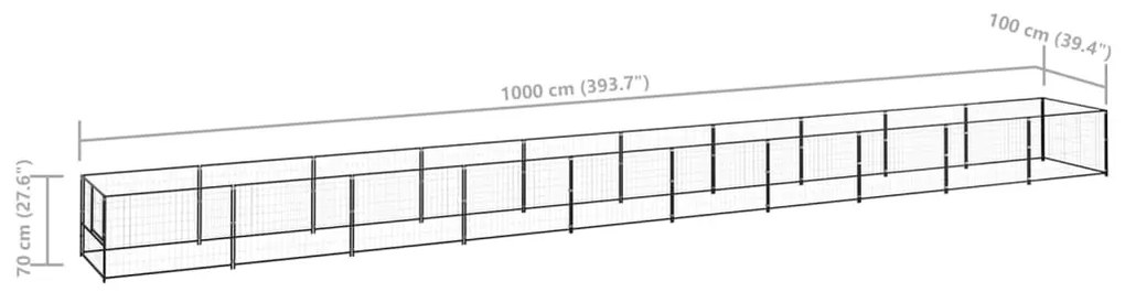 Σπιτάκι Σκύλου Μαύρο 10 μ² Ατσάλινο - Μαύρο