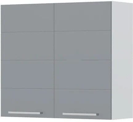 Ντουλάπι κρεμαστό Hudson V7-80-2K-Λευκό - Γκρι