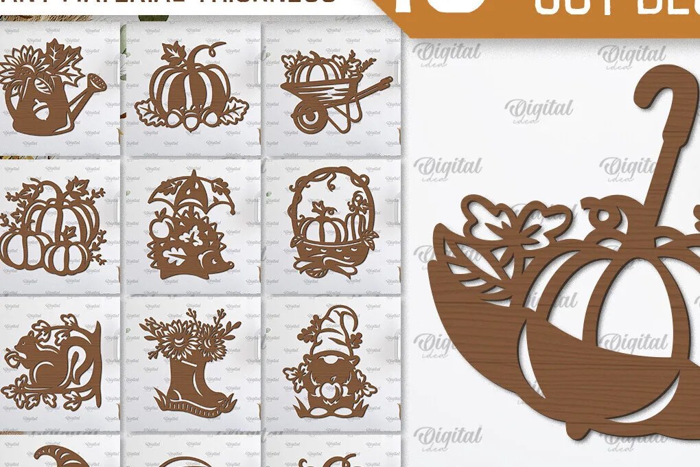 Σετ των 2 Intra απο ξύλο plywood 3mm-4mm πάχος Φθινοπωρινό Διακόσμηση Τοίχων Δέσμη κοπής με λέιζερ Δίασταση 30x20 cm INTRAFABR-101682504