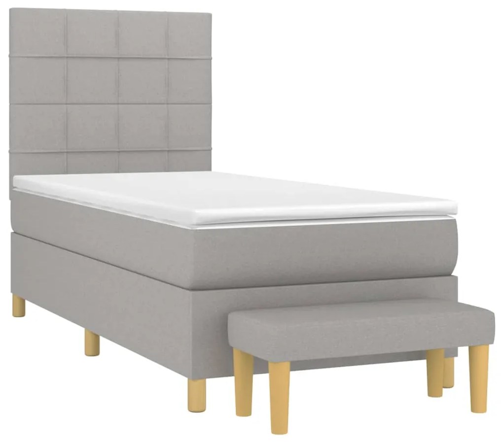 ΚΡΕΒΑΤΙ BOXSPRING ΜΕ ΣΤΡΩΜΑ ΑΝΟΙΧΤΟ ΓΚΡΙ 80X200 ΕΚ. ΥΦΑΣΜΑΤΙΝΟ 3137109