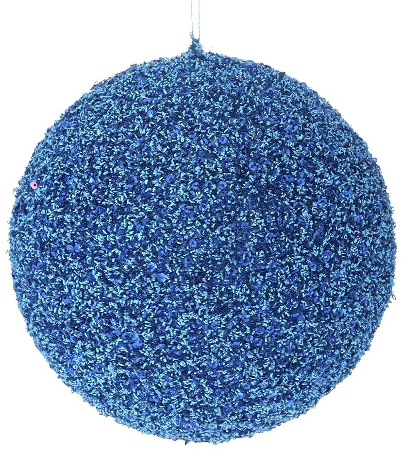 Χριστουγεννιάτικη Μπάλα Polyfoam Μπλε Glitter 10εκ. iliadis 83513
