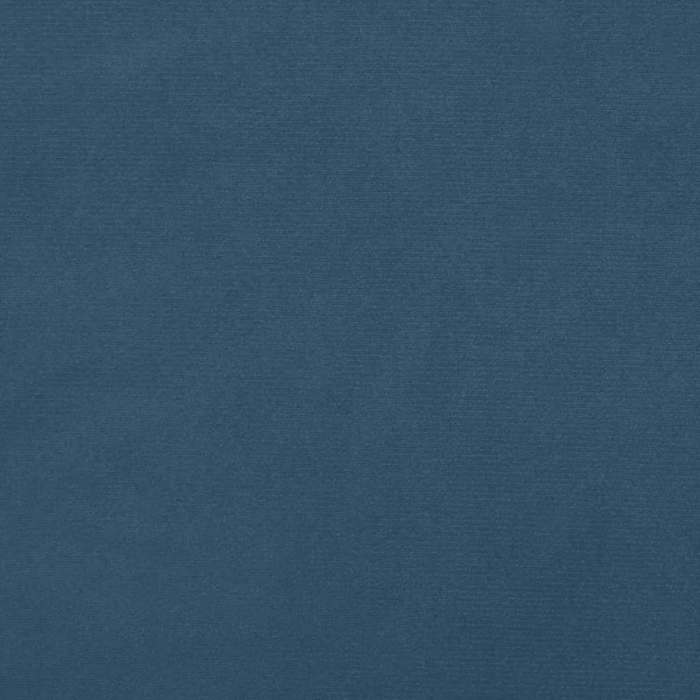 Κρεβάτι Boxspring με Στρώμα Σκούρο Μπλε 120x190 εκ. Βελούδινο - Μπλε