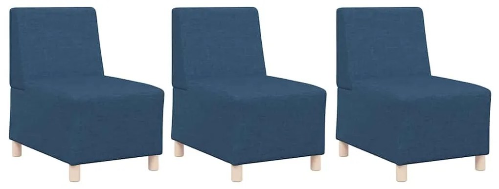 vidaXL Μοναδικός Καναπές χωρίς Χερούλια 3 pcs Μπλε 55 x 74 x 82 εκ.