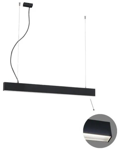 Γραμμικό Κρεμαστό L1140 3000K Μαύρο Microprismatic Dim. Ciba 3916-00114-3-B-M-D3 Viokef-3916-00114-3-B-M-D3-Μαύρο 3916-00114-3-B-M-D3