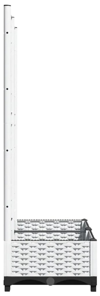 vidaXL Ζαρντινιέρα Κήπου με Καφασωτό Λευκή 80x40x121,5 εκ. Πολυπροπ.