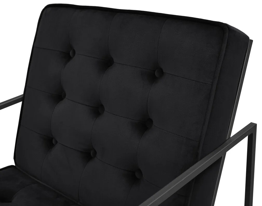 Πολυθρόνα Concept 55 193, Μαύρο, 80x62x77cm, Ταπισερί, Πόδια: Μεταλλικά