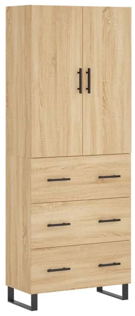 vidaXL Ντουλάπι Sonoma δρυς 69,5 x 34 x 180 εκ. από Επεξεργασμένο Ξύλο