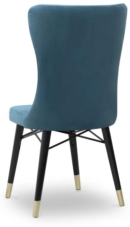 Καρέκλα τραπεζαρίας Mimoza Megapap από βελούδο χρώμα πετρόλ - μαύρο/χρυσό πόδι 53x48x101εκ. - GP044-0007,1