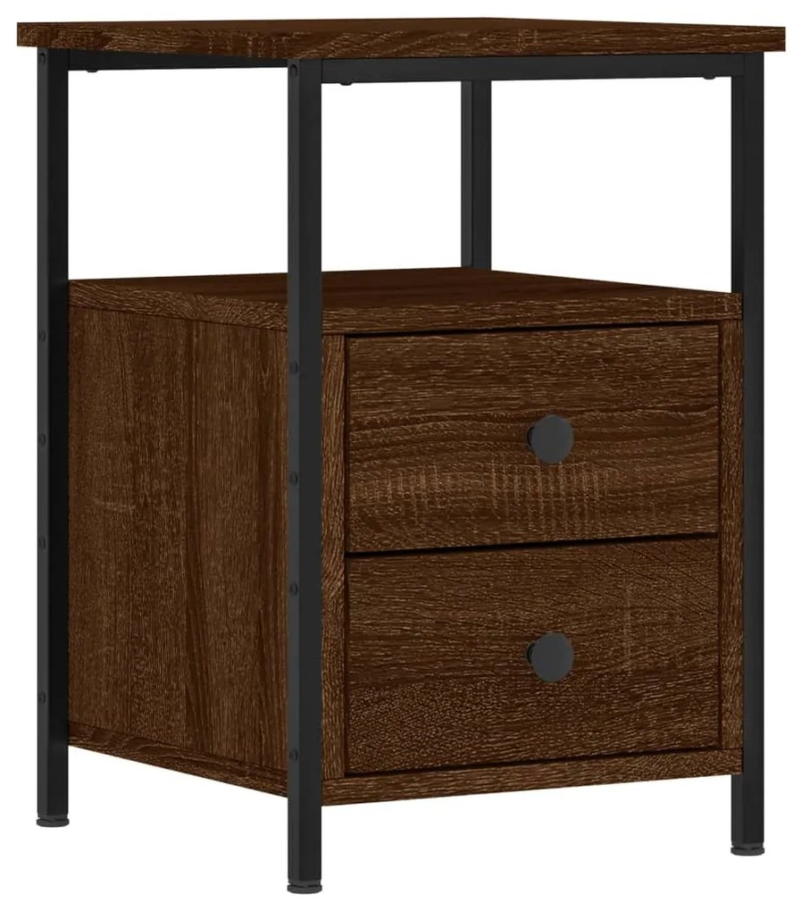 vidaXL Κομοδίνο Καφέ Δρυς 34 x 35,5 x 50 εκ. από Επεξεργασμένο Ξύλο