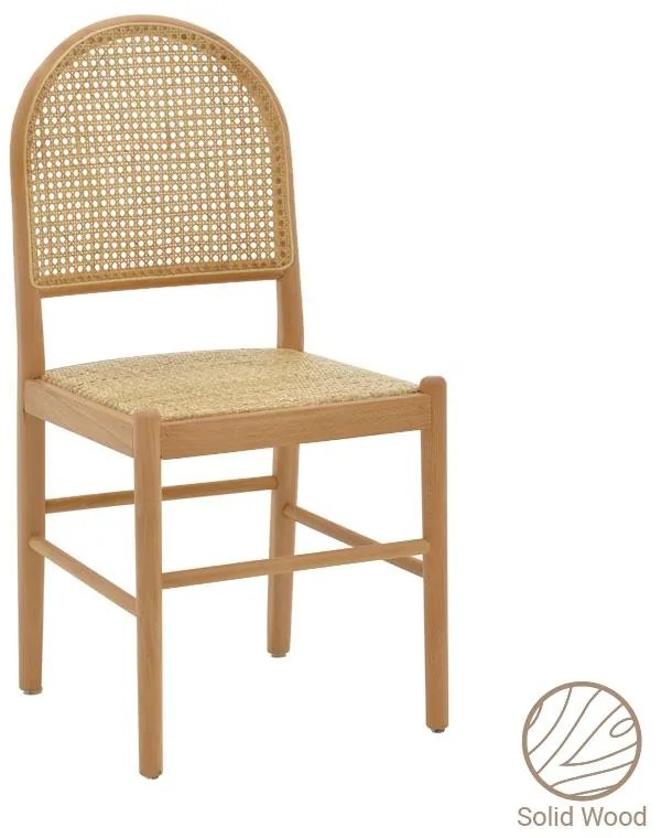 Καρέκλα Alessia ξύλο οξιάς-rattan φυσικό 43x40x89εκ 43x40x89 εκ.