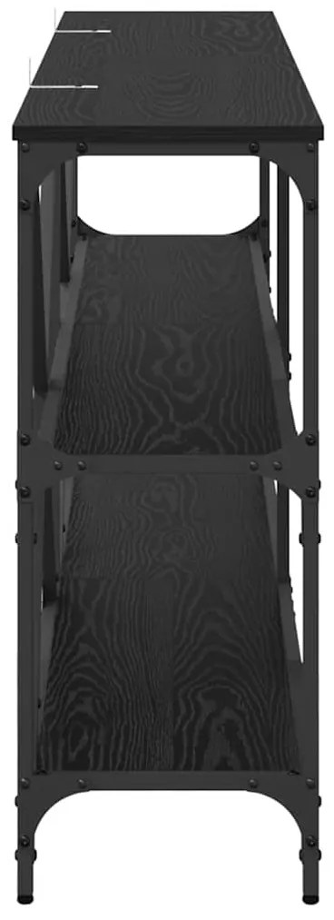 vidaXL Τραπέζι κονσόλας Μαύρη Οξυά 160 x 30 x 75 εκ Επεξεργασμένο ξύλο